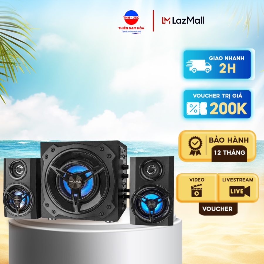 Loa vi tính để bàn microlab t11 - bluetooth - đèn led đổi màu - bass mạnh - hàng chính hãng - bh 12th