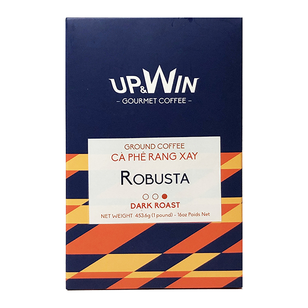 Cà phê robusta rang xay 453.6g - up and win coffee - cafe sạch thuần mộc gu đậm đắng