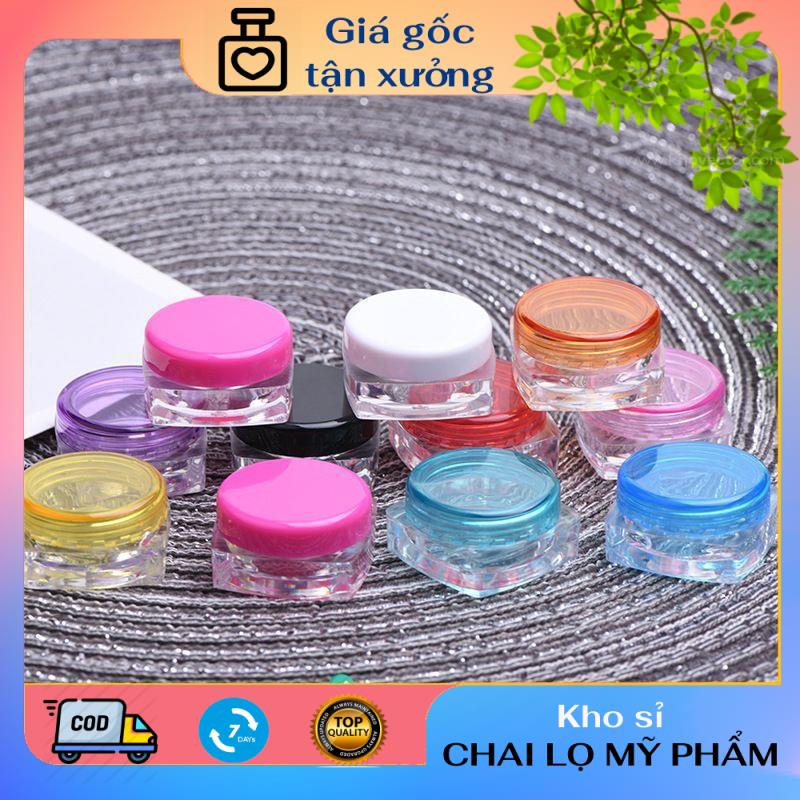 Hũ nhựa vuông 3g chiết mỹ phẩm / Hũ đựng kem