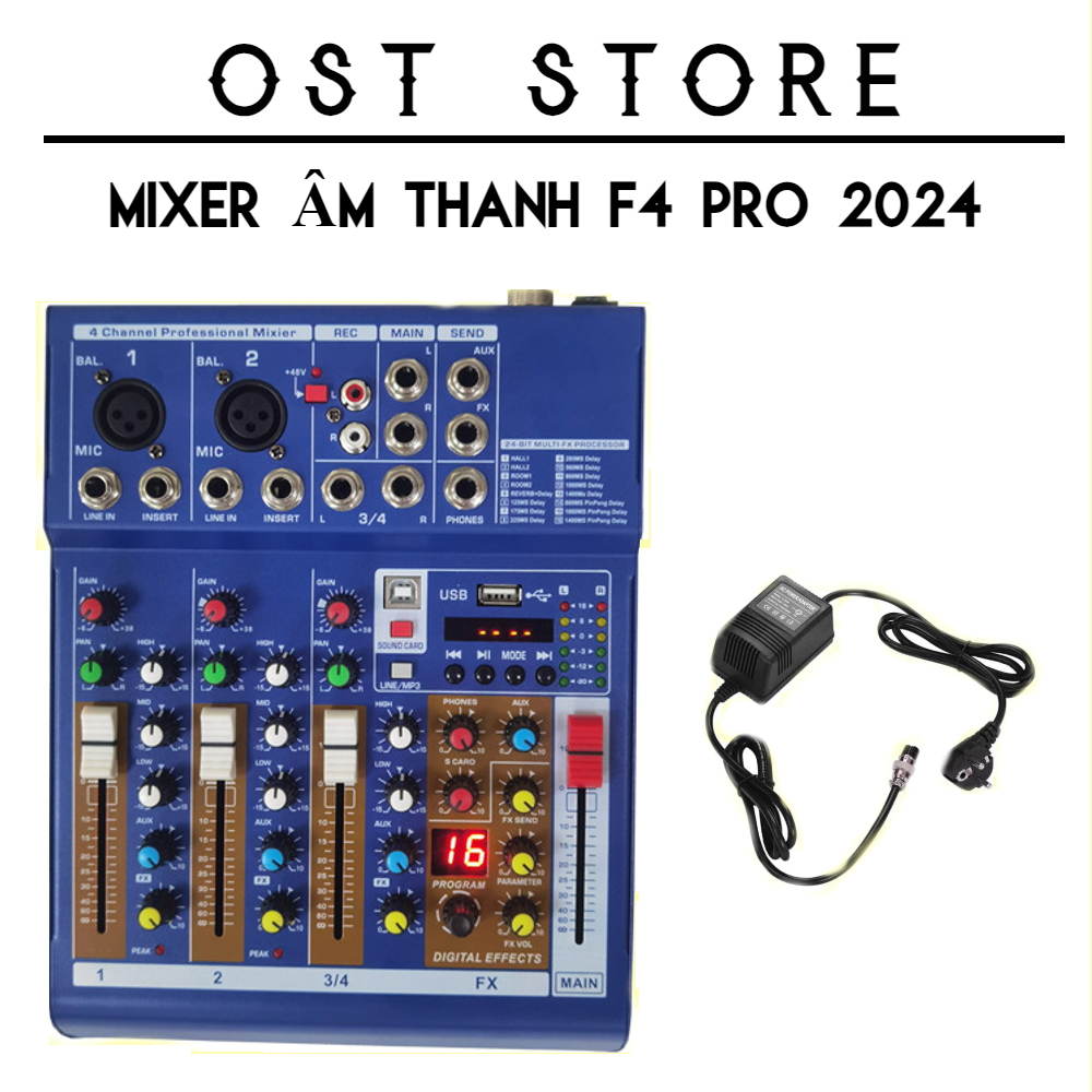 Mixer F4 Pro Phiên Bản Mới Nhất. Bàn Trộn Âm Thanh F4 Pro Âm Thanh Cực Chất, Mixer F4 Thiết Kế Cực Đ