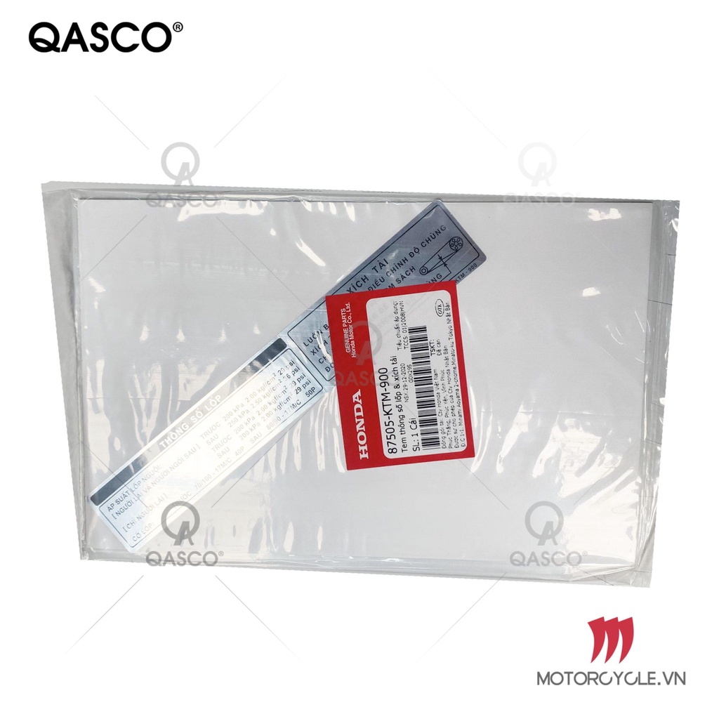 Tem thông số lốp và xích tải HONDA FUTURE II / NEO (87505KTM900) QASCO