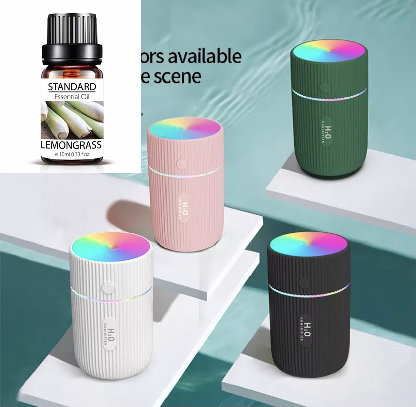 Máy khuếch tán tinh dầu, máy xông  tinh dầu Led 7 màu phòng ngủ, văn phòng, ô tô