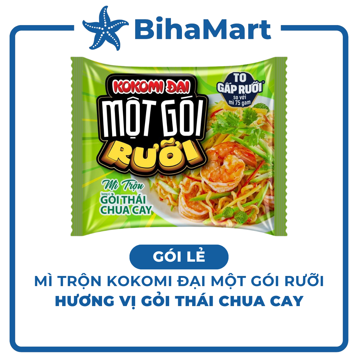 [GÓI LẺ] - MASAN - Mì trộn Kokomi Đại một gói rưỡi Gỏi thái chua cay, Mì trộn chua cay Kokomi Đại 1 