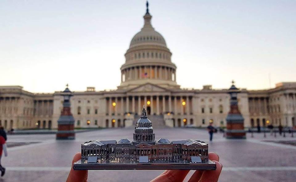 Mô Hình 3D Kim Loại Lắp Ráp Toà Nhà Quốc Hội Mỹ [Chưa Lắp]