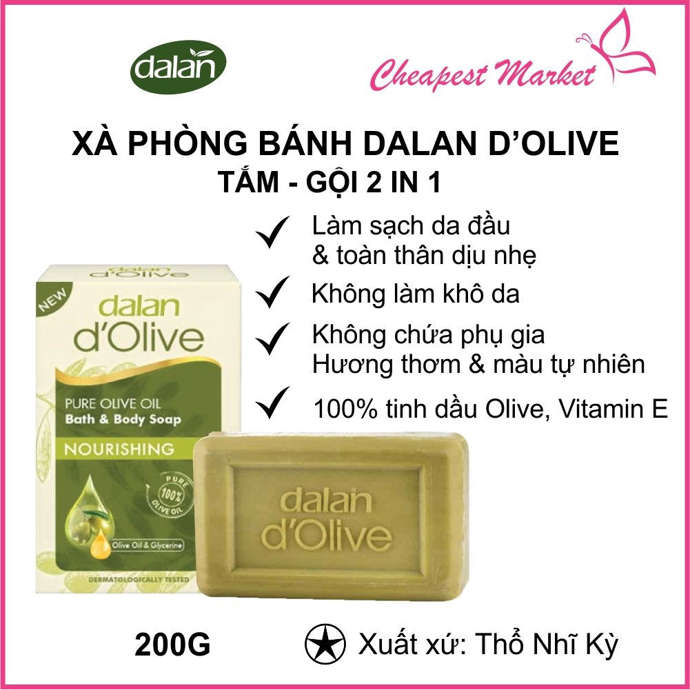 Xà phòng cục tắm Dalan Dolive 200g Olive Oil Soap Chính Hãng