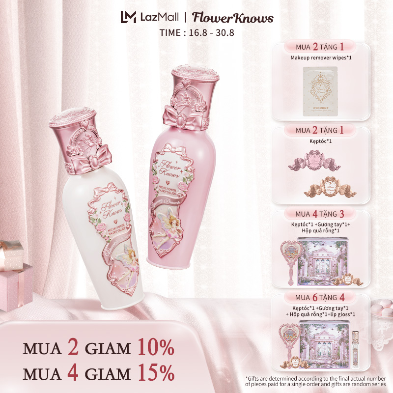 Flower Knows Midsummer Fairytales Collection Coating Lip Lacquer son bóng mỹ phẩm pink 9 màu
