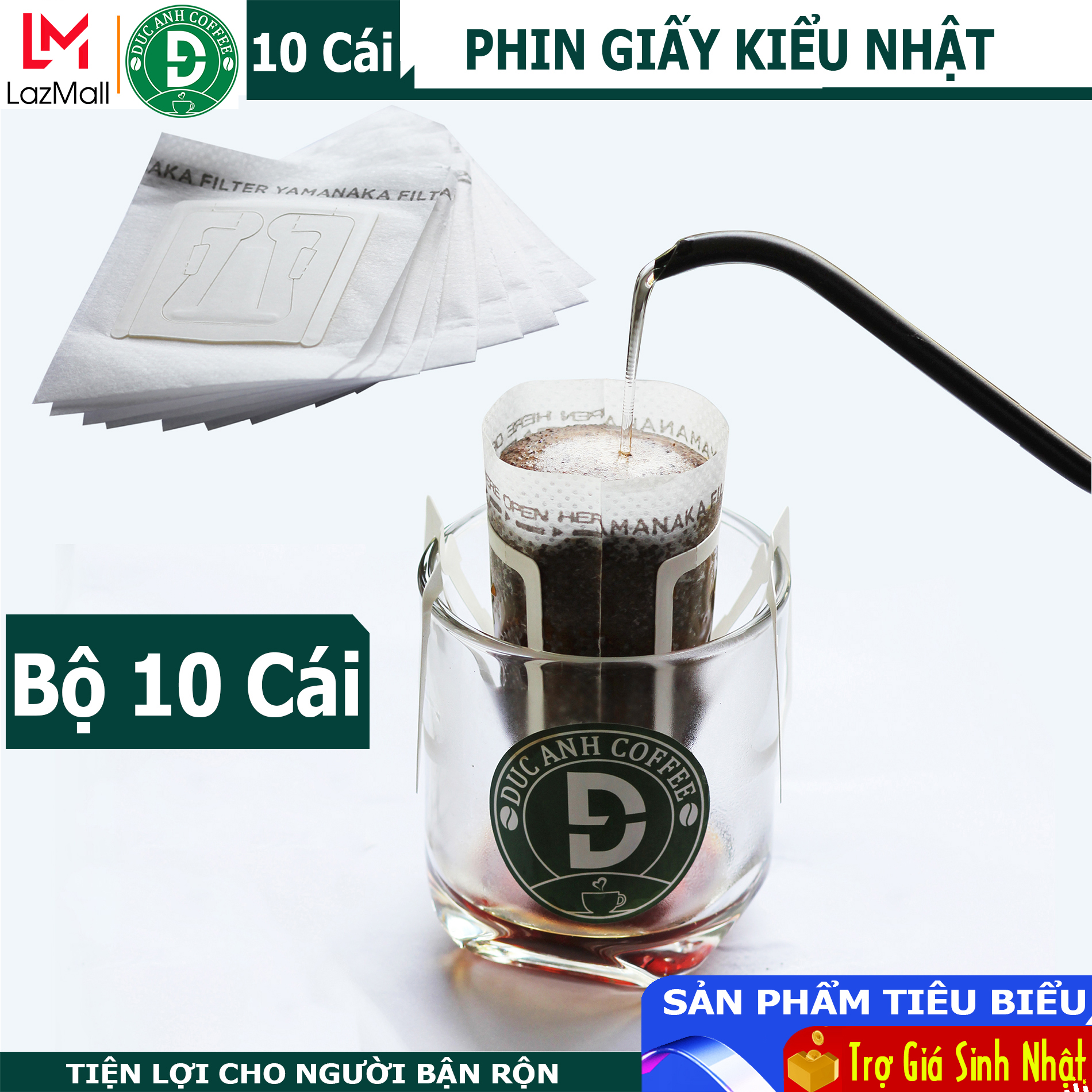 10 Phin giấy Kiểu Nhật pha cà phê du lịch, Phin Túi Lọc Tiện Lợi DUC ANH COFFEE