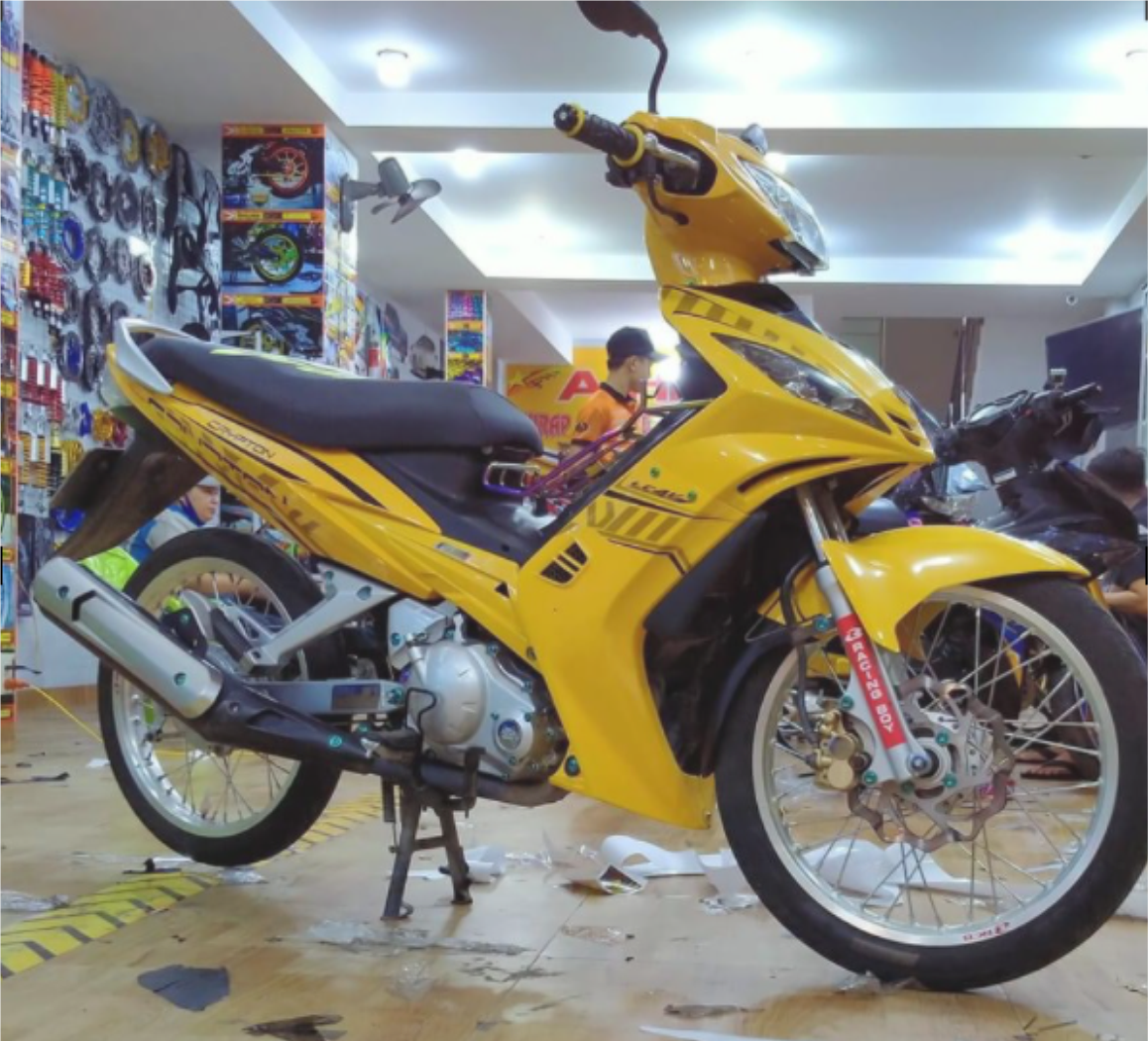 Tem rời exciter 2010 Crypton dán xe vàng