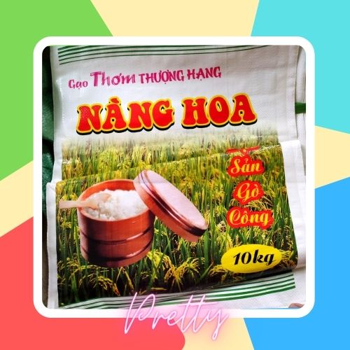 [FREE SHIP] Túi đựng gạo NÀNG HOA PP (size 10kg) màu sắc chi tiết đẹp dày chắc chắn