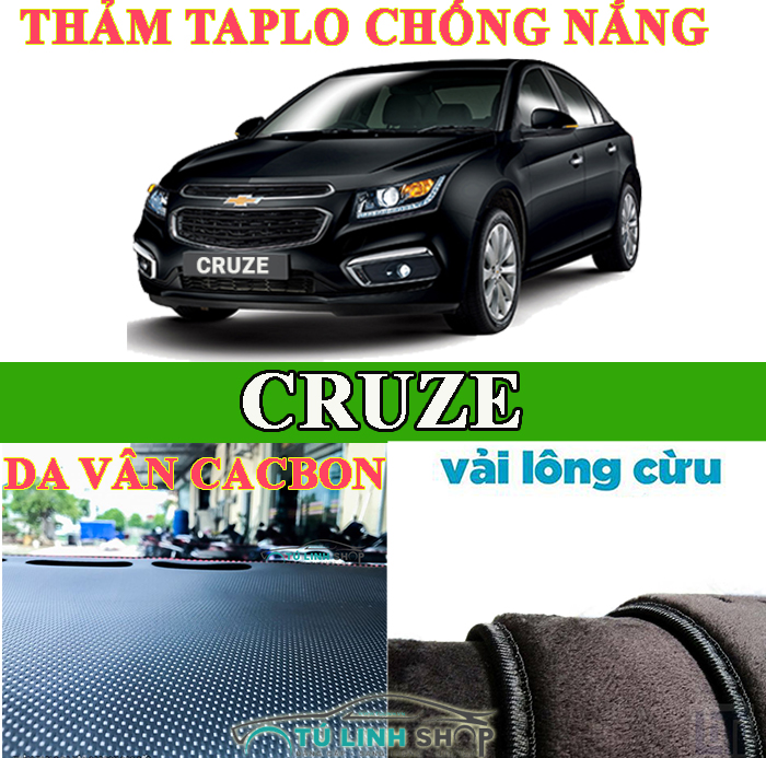 Thảm taplo CRUZE bằng lông Cừu 3 lớp hoặc Da Cacbon