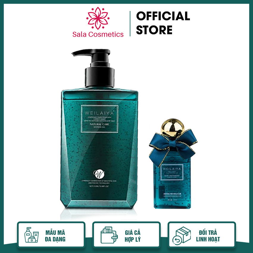 Sữa tắm trắng da Weilaiya 312ml dưỡng ẩm, giúp da mềm mịn, trắng hồng, căng bóng - Sala Cosmetics