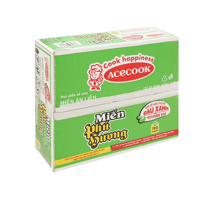 Thùng 24 gói miến Phú Hương sườn heo 55g