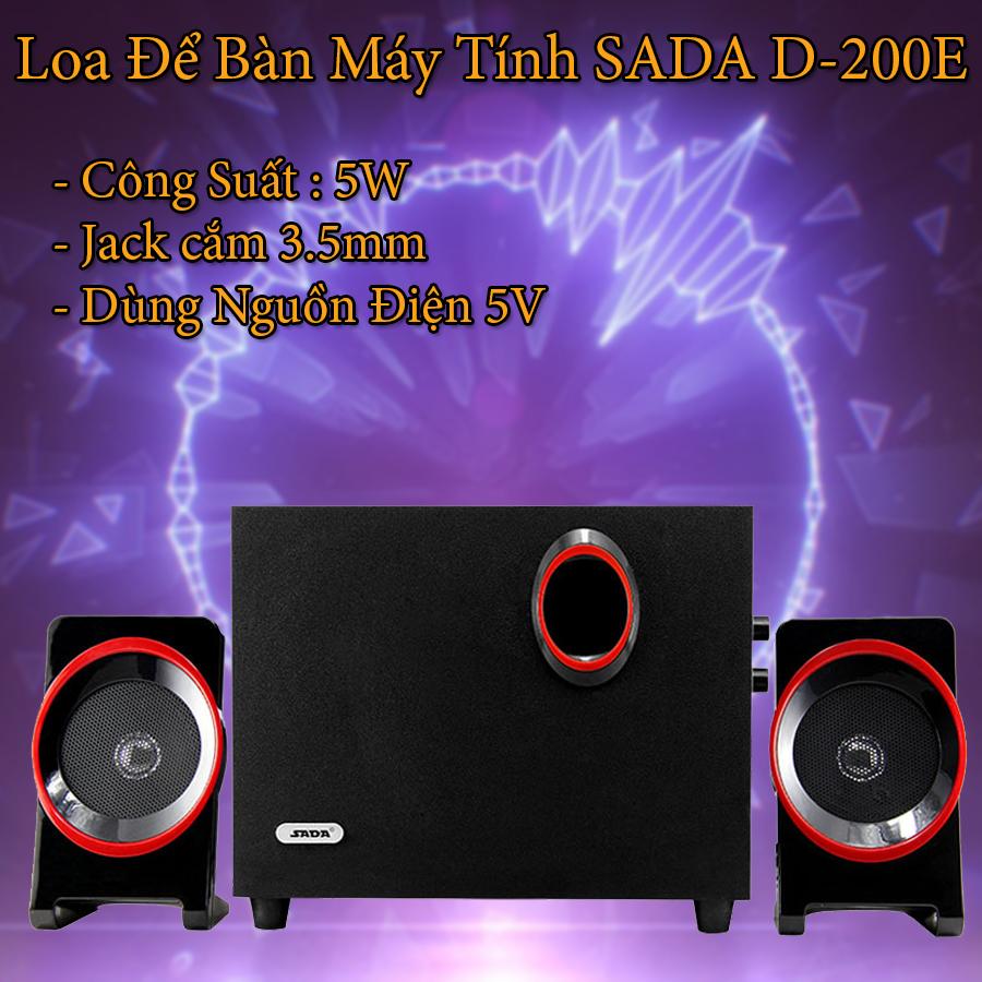 Loa máy tính , loa nghe nhạc , loa vi tính công suất lớn , bộ 3 loa nghe nhạc để bàn máy tính sada d-200e làm bằng gỗ cao cấp , có núm điều chỉnh âm lượng bass , treble , âm thanh chân thực sống động