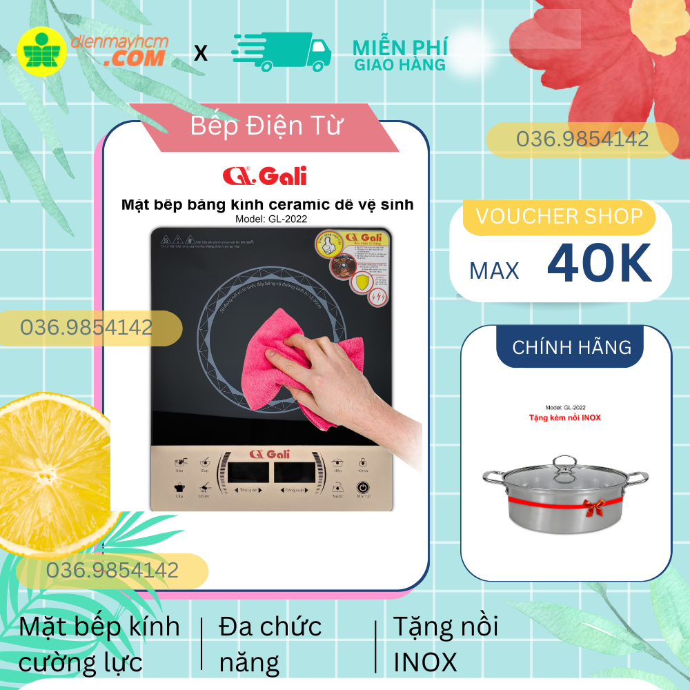 Bếp điện từ gali mã sp gl-2022 2000w nhập khẩu bảo hành chính hãng 12 tháng tem cr chứng nhận chất lượng hàng hóa nhập khẩu