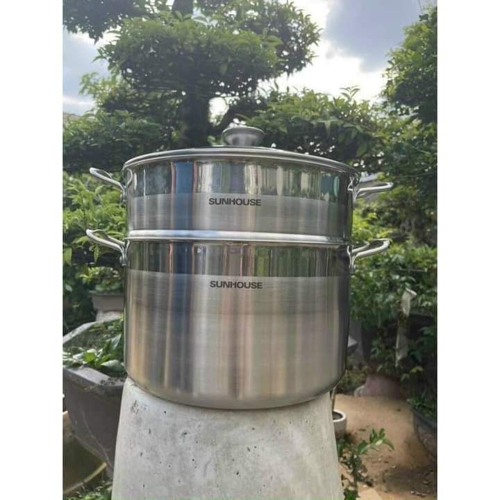 Bộ nồi xửng hấp inox sunhouse size 28cm