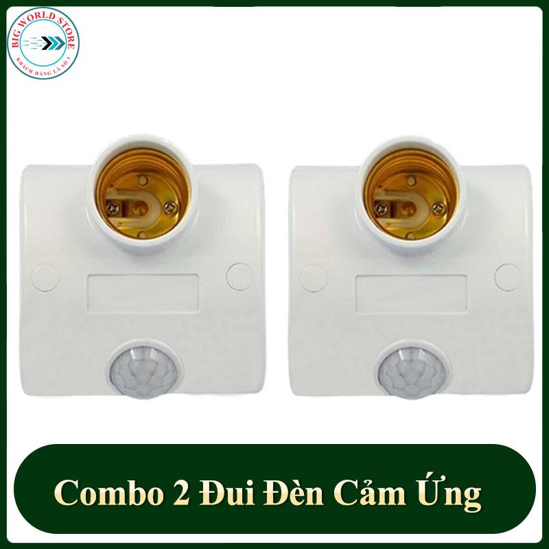 Đui đèn cảm ứng hồng ngoại 2 chiếc (Trắng)
