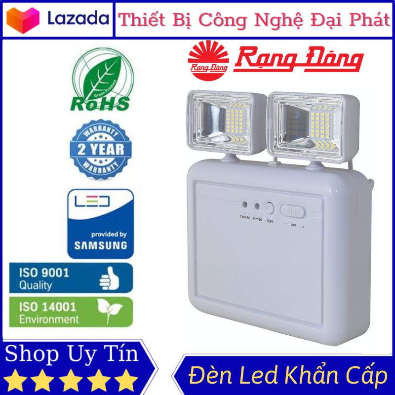 Đèn led khẩn cấp rạng đông 6w 8w đèn chiếu sáng chỉ dẫn thoát hiểm tự động bật sáng khi có sự cố mất điện