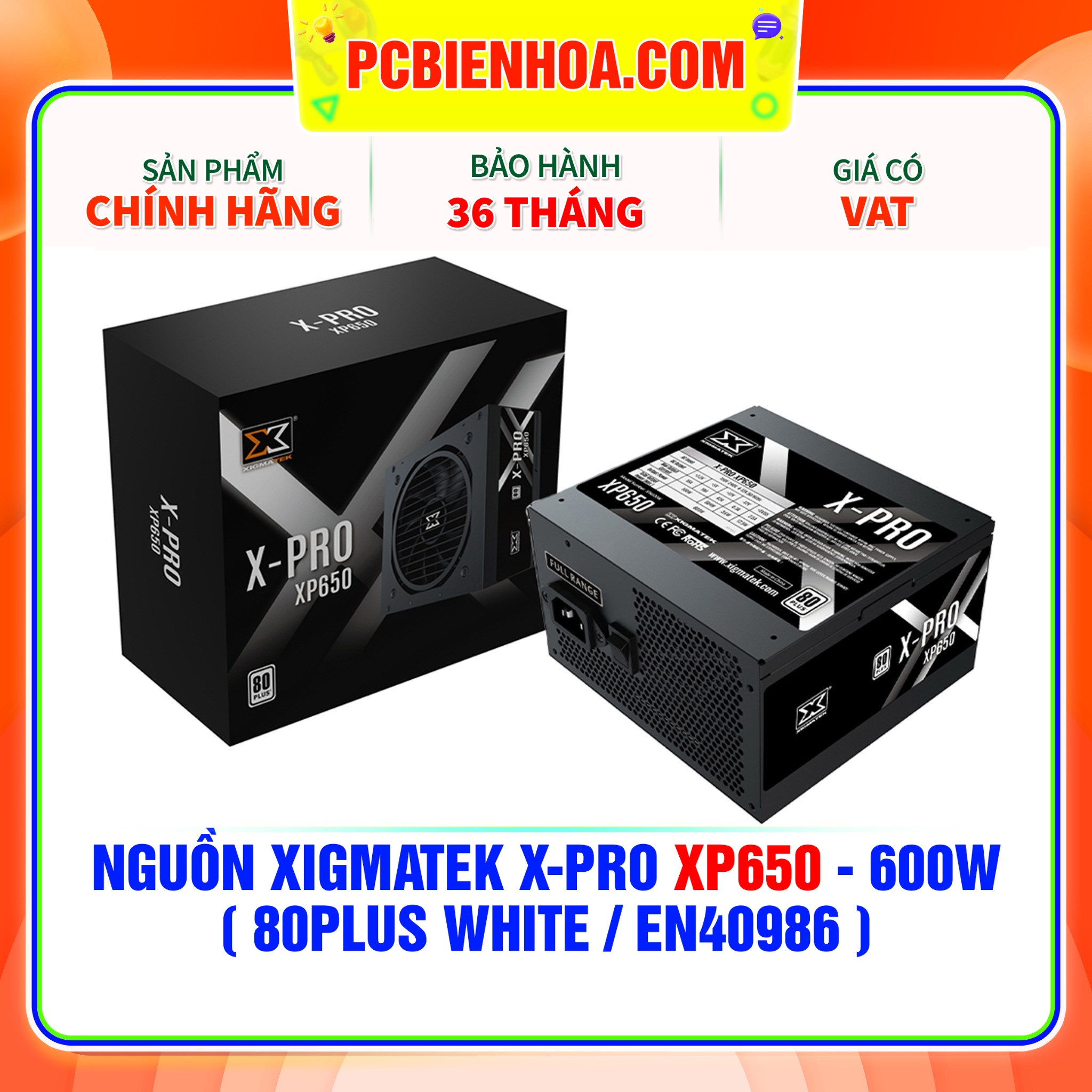 NGUỒN XIGMATEK X-PRO XP650 - 600W  80PLUS WHITE EN40986