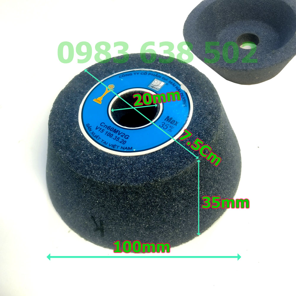 Đá mài chén bát V15 100.35.20 loại xám
