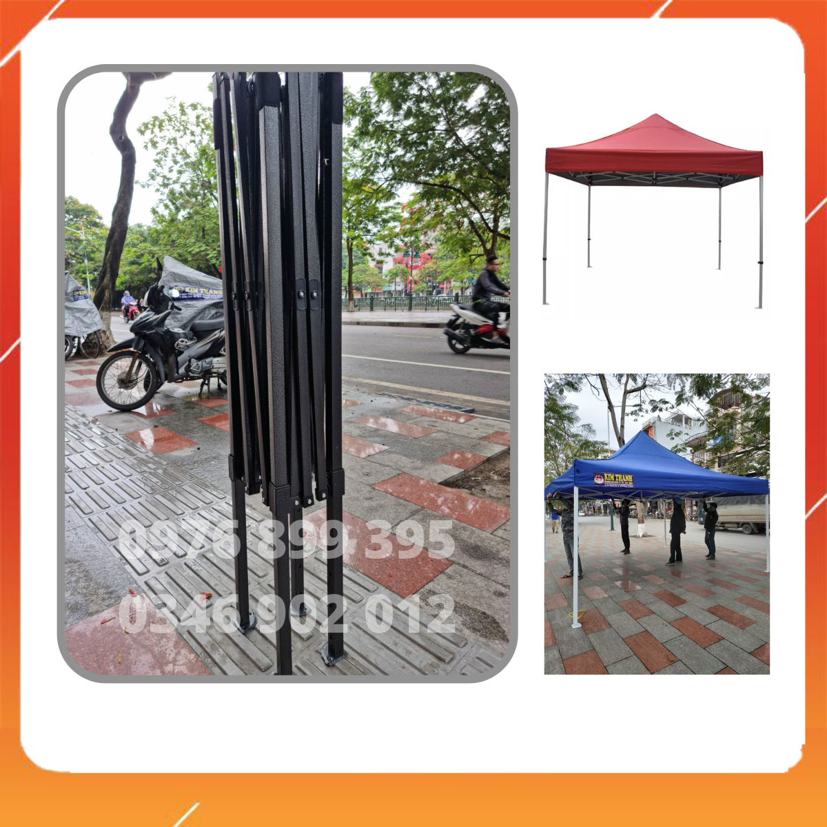Khung xương nhà bạt di động 2m x 2m, 3m x 3m