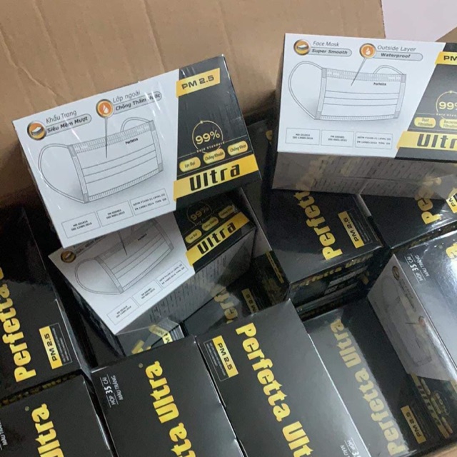 [HCM]Khẩu Trang Perfetta Ultra 4 lớp Hộp 35 cái