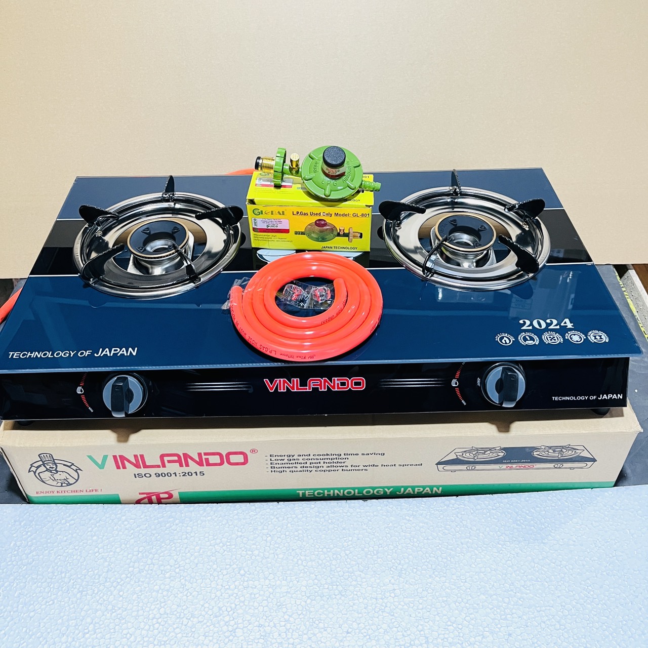 Bếp gas đôi Sen Đồng VILANDO 2024 - Mặt kính cường lực Tiết kiệm gas - Bảo hành chính hãng 12 Tháng