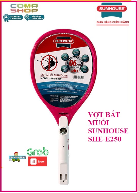 She-e250 - vợt bắt muỗi sunhouse có đèn - bảo hành chính hãng 12 tháng