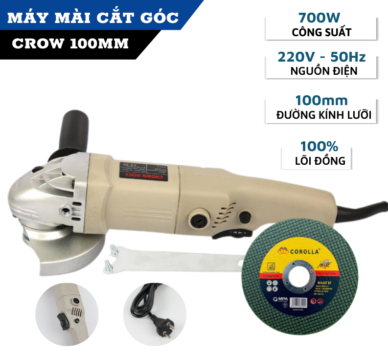 Máy mài cắt sắt cầm tay - máy cắt thái lan ruột đồng 100%- máy mài góc 100mm hoạt động mạnh mẽ
