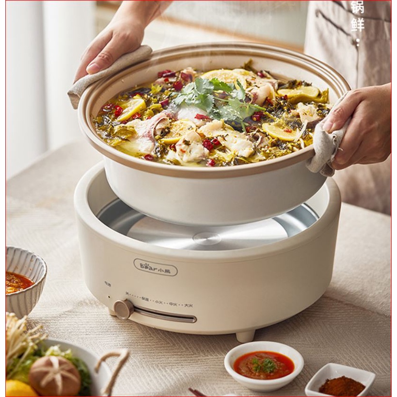 Nồi Lẩu Điện Đa Năng tròn Bear dung tích 5lít, công suất 1500W, bếp lẩu điện đa năng, nồi lẩu điện tròn, nồi Lẩu Điện Đa Năng Bear, nồi Lẩu Điện Đa Năng, nồi lẩu rời, nướng, chiên, Xào,nấu canh, tiếp kiệm điện năng