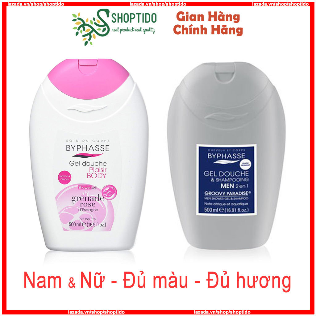 Sữa Tắm trắng da Byphasse Lait De Douche dưỡng trắng da, mịn da 500ml