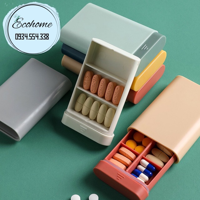 Ecohome Hộp Đựng Thuốc Bỏ Túi Nắp Trượt