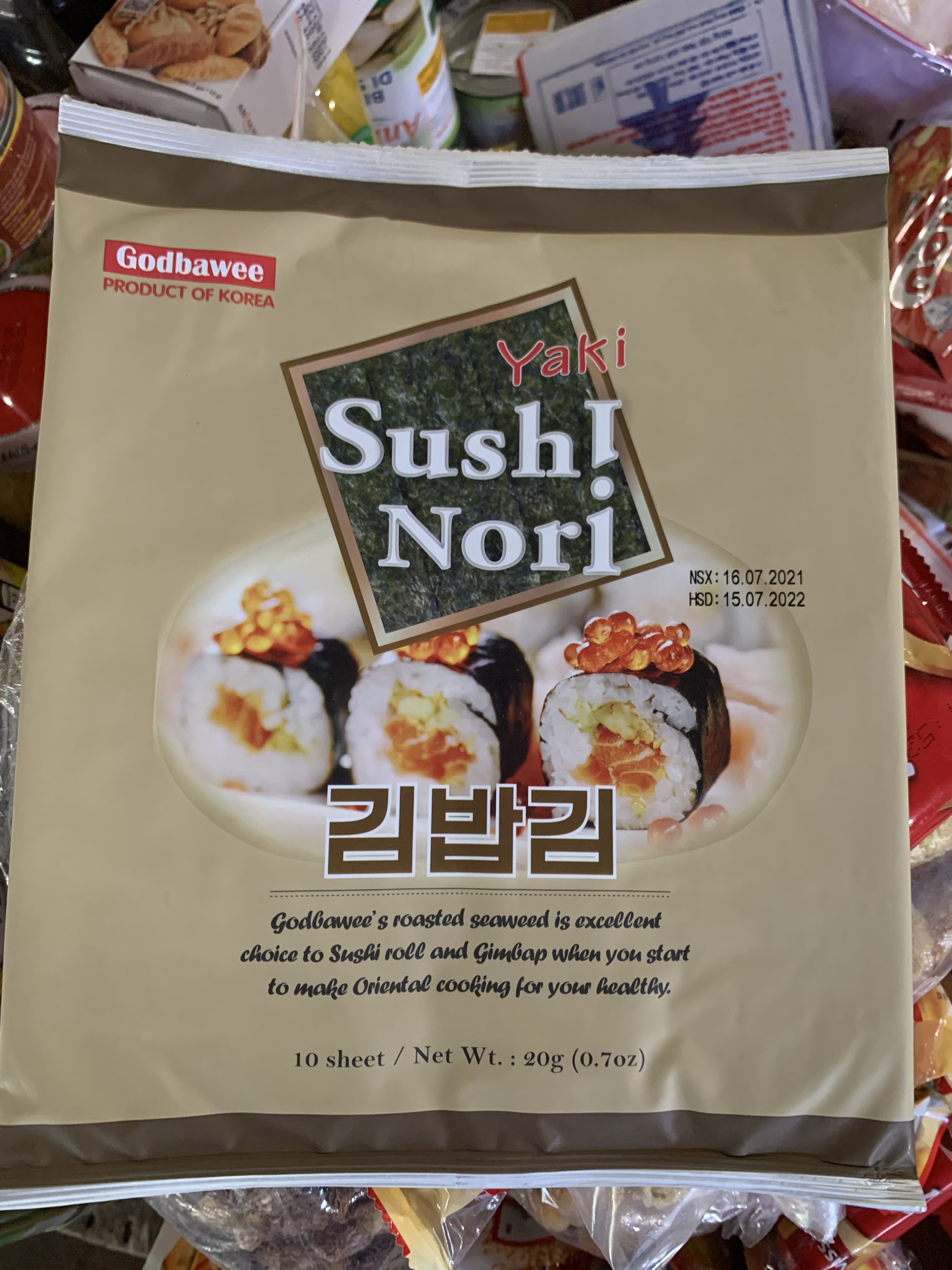 Tảo biển - rong biển cuộn cơm yaki sushi nori godbawee