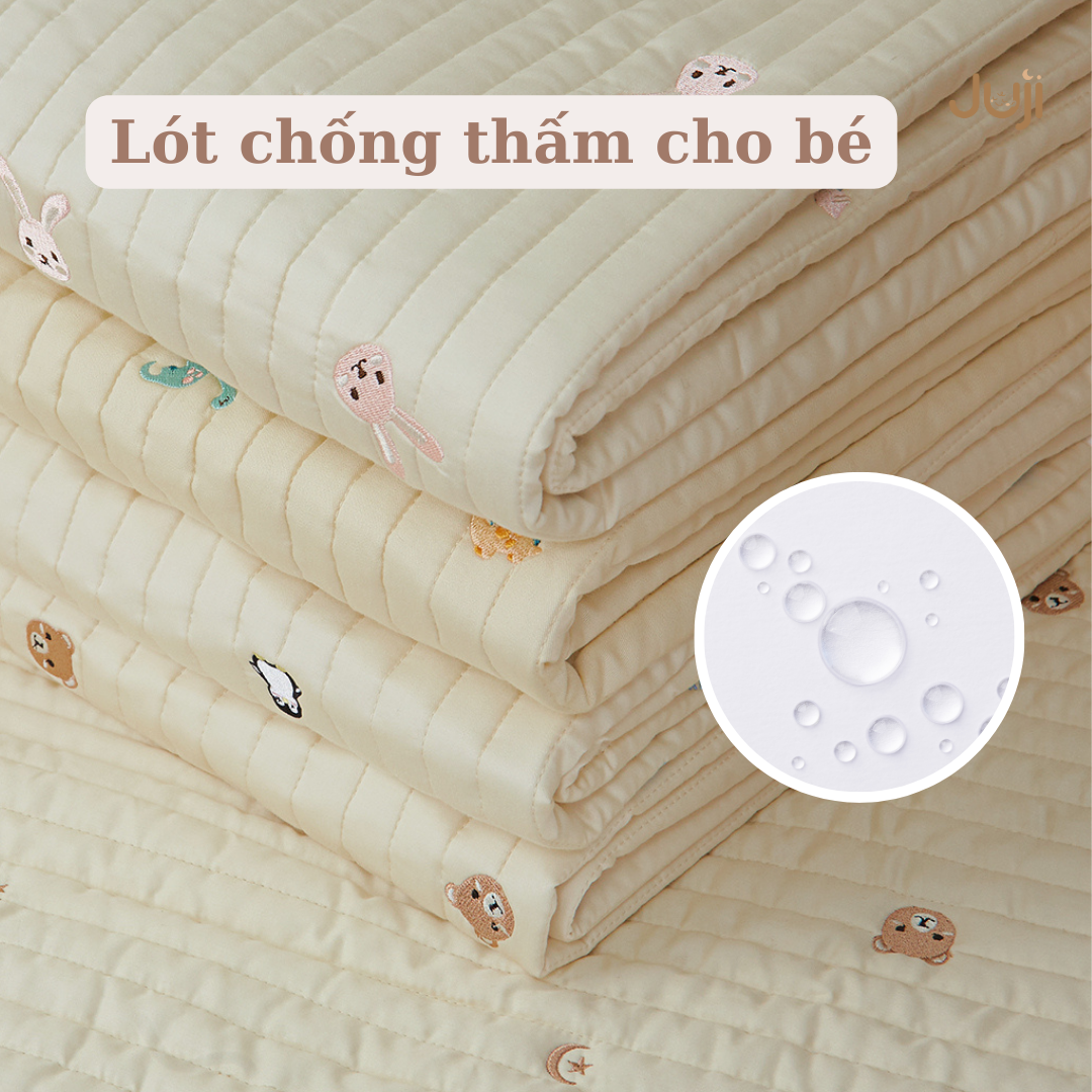 Tấm lót chống thấm cho bé sơ sinh lụa modal hàn,thay tã,tập bỏ bỉm,thảm chơi cho bé,phong cách hàn quốc, lót cũi cho bé
