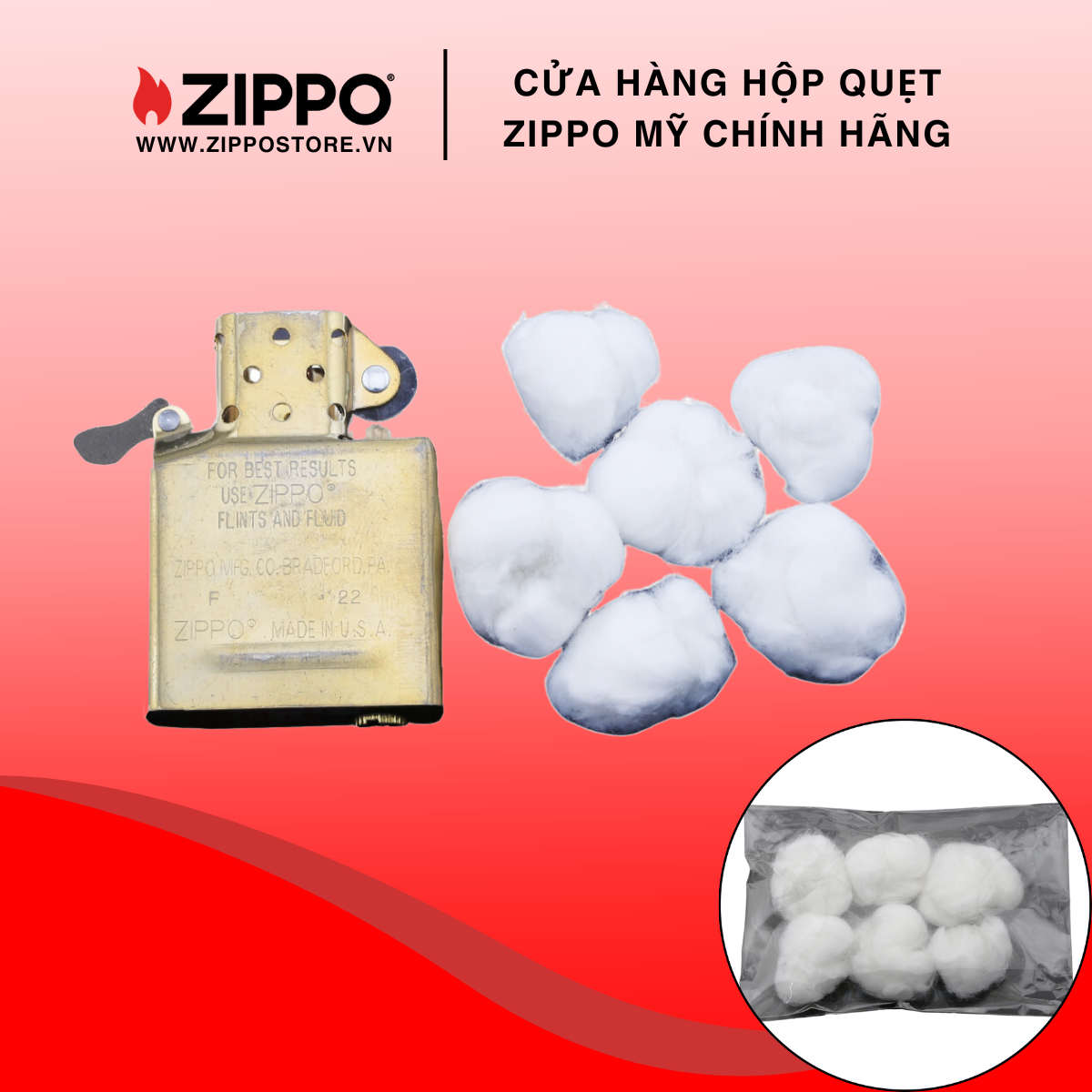 Bông Gòn Zippo - Hàng Chính Hãng