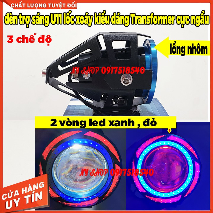 ĐÈN TRỢ SÁNG U11 CÓ LỒNG 2 VÒNG LED SIÊU ĐẸP ( 3 CHẾ ĐỘ TẶNG CÔNG TẮC ON/OF NHỎ)