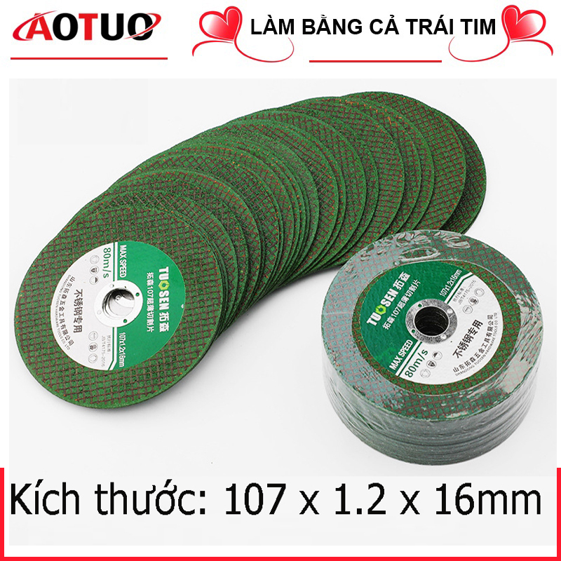 Bộ 5, 10, 50 lưỡi cắt sắt inox 100mm dùng cho máy cầm tay Đá cắt Sắt, Đá Cắt Inox ,Lưỡi Cắt Sắt, Lưỡi Cắt Inox TUOSEN