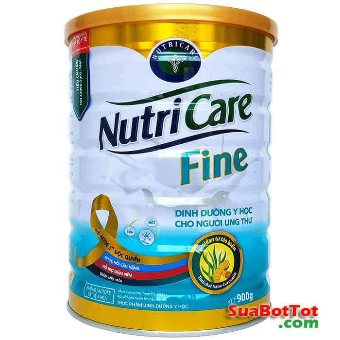 Combo 2 hộp Sữa bột Nutricare Fine dinh dưỡng y học cho người ung thư 900g chính hãng