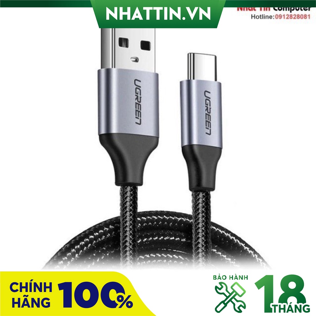 Cáp sạc nhanh usb type c dài 2m ugreen 60128 chính hãng - phân phối chính hãng