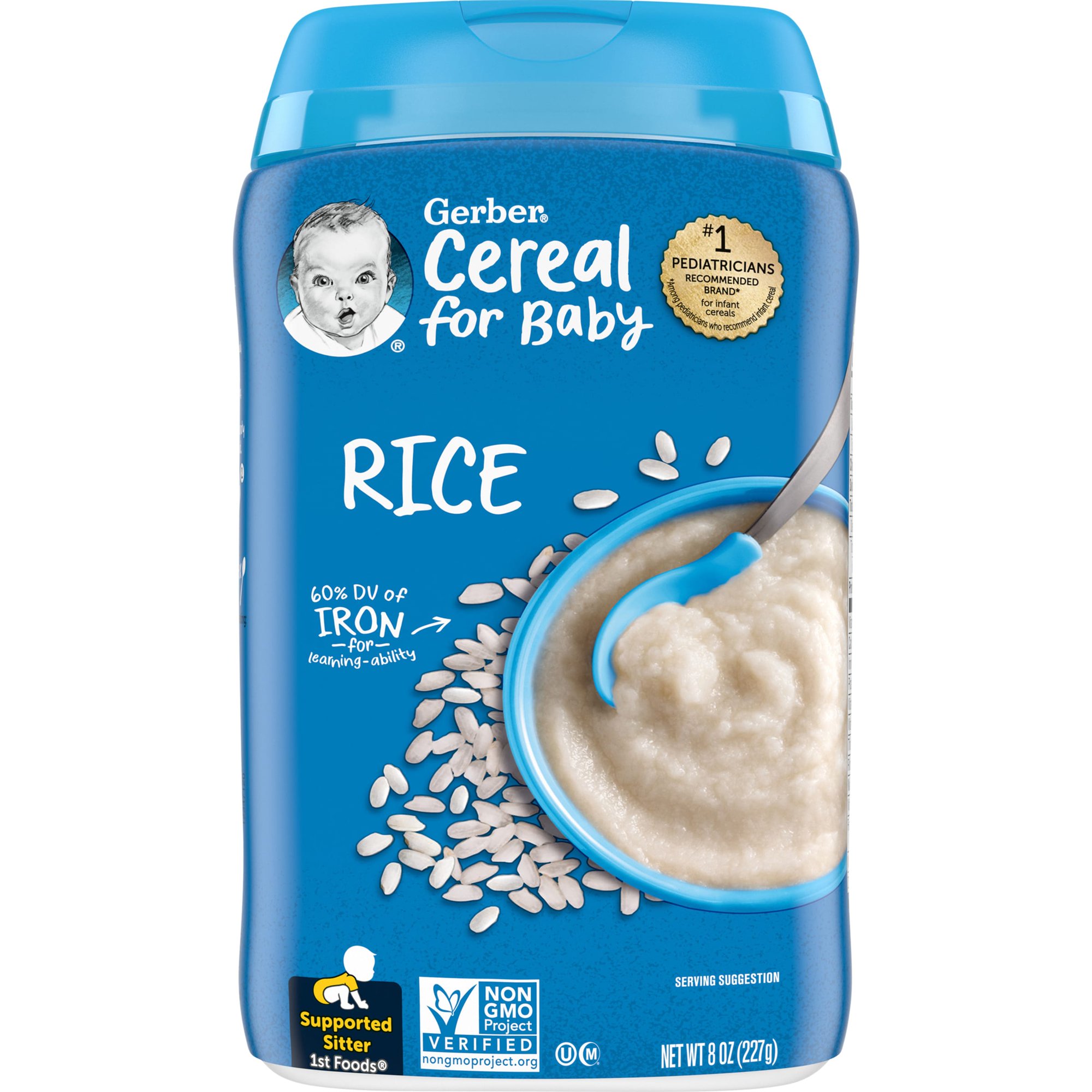 Bột ăn dặm Gerber Gạo từ nguyên liệu không biến đổi Gen cho bé 4 tháng tuổi 227gram