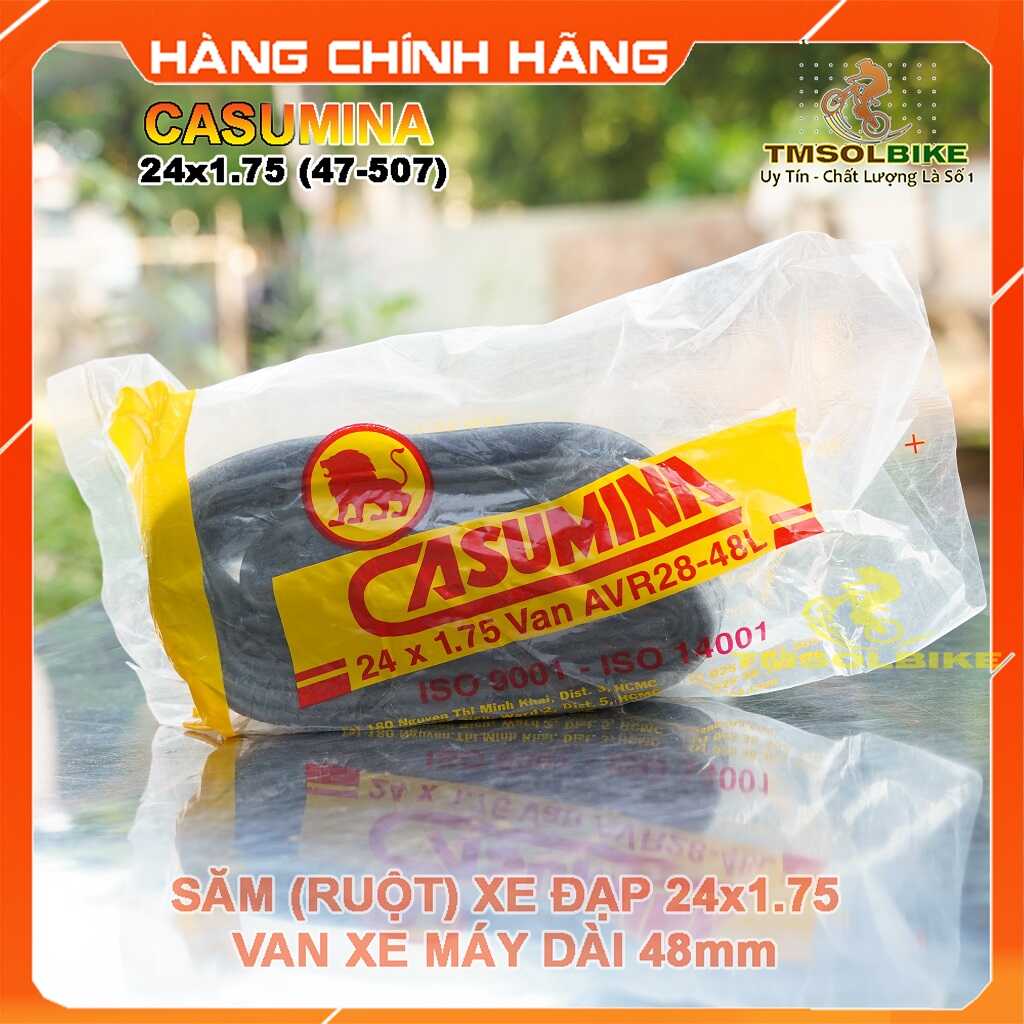 Săm ruột xe đạp 24x1.75 av48l van xe máy dài 48mm hàng chính hãng casumina