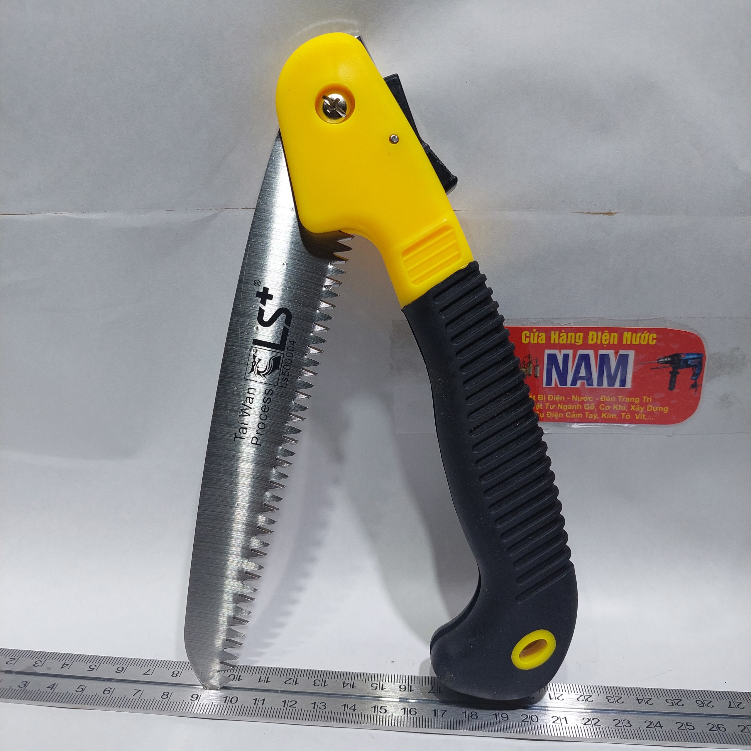 Cưa gỗ cầm tay đa năng gấp gọn thương hiệu LS, chất liệu thép SK5 siêu sắc, cưa cành cán xếp 210mm , cán đen