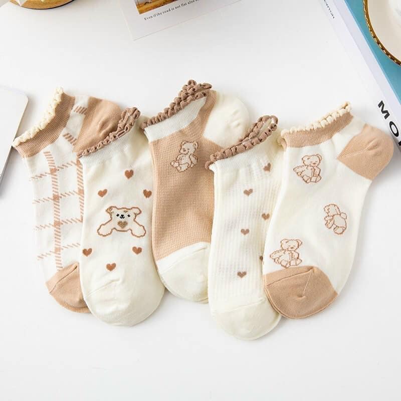 Combo 5 đôi tất công chúa cổ bèo