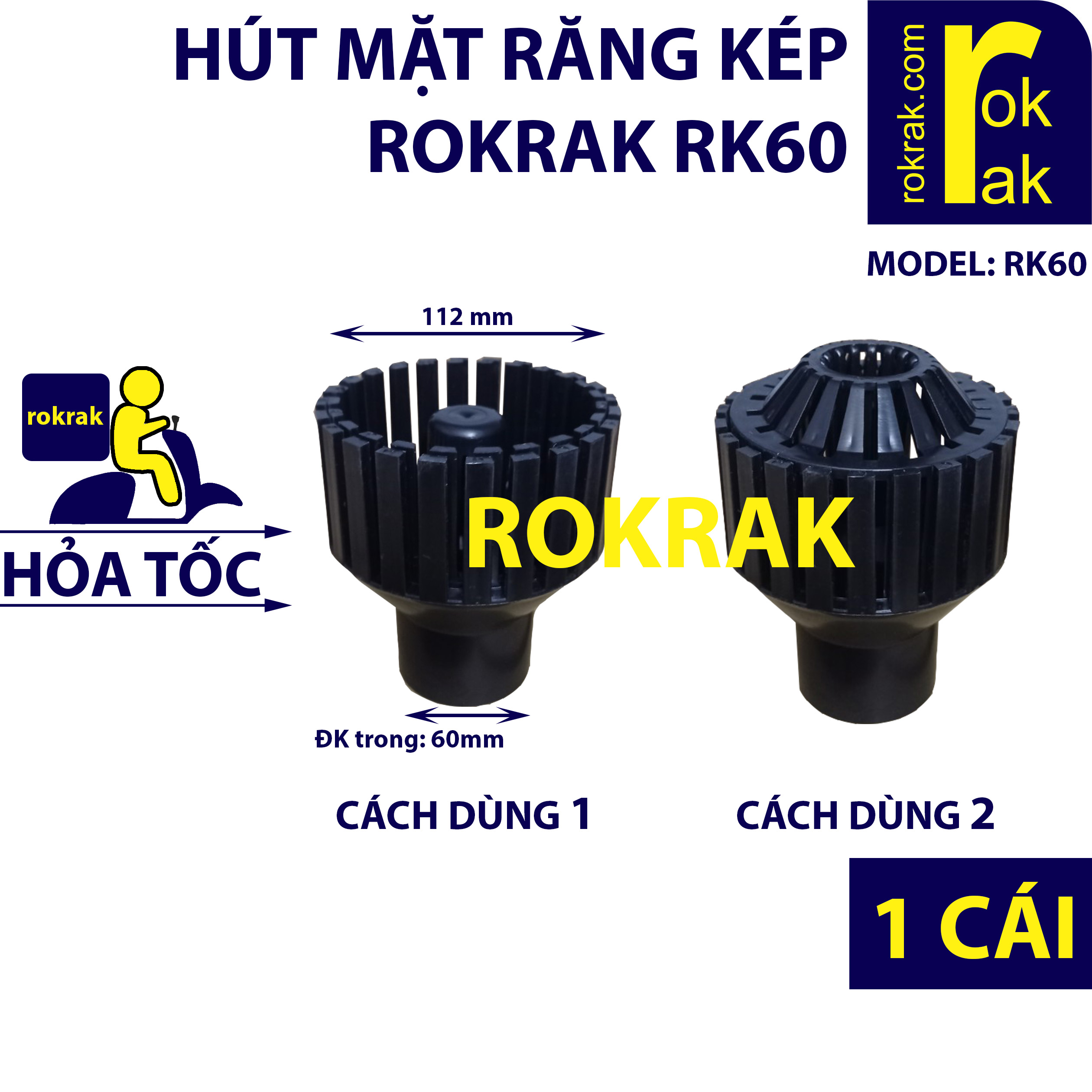 [HCM]Hút mặt hồ cá Koi Lamela 115 | Răng kép RK60 RK48 phi chờ 60 48 | ROKRAK S-60-120 (phi chờ 60mm)