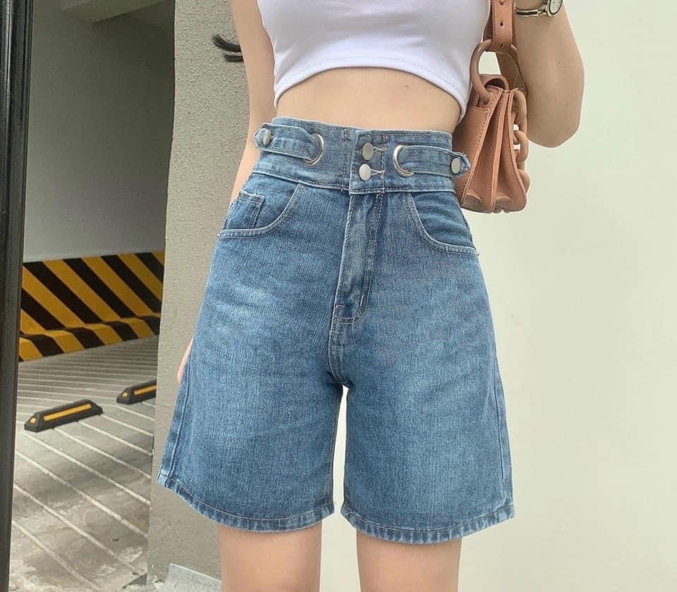 Quần sọt jean ngố lửng nữ Ulzzang form rộng, quần short jean hàng chuẩn đẹp kèm hình thật cao cấp H.N.M STORE