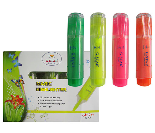 4 cây bút dạ quang Gstar 045