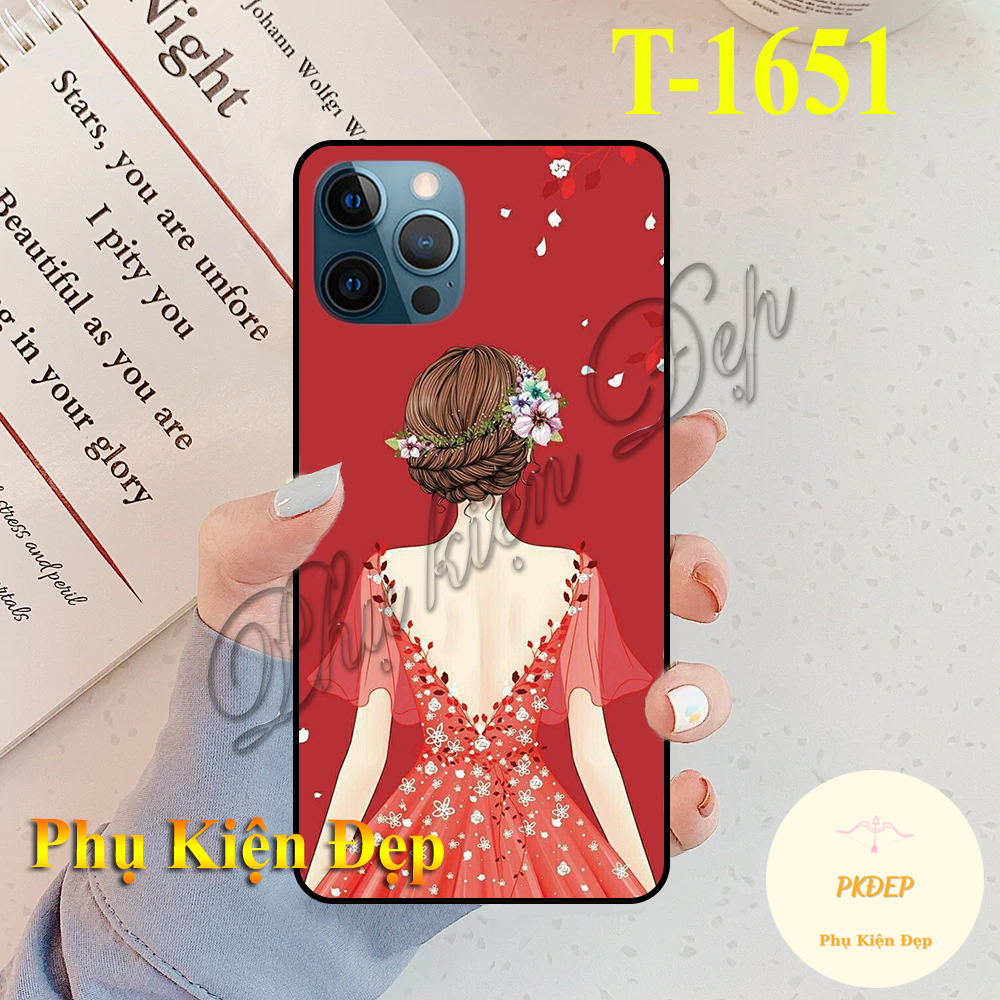 Ốp lưng iphone 12 pro max/ iphone 12 pro/ iphone 12/ iphone 12 mini - ốp dẻo đen in hình cô gái