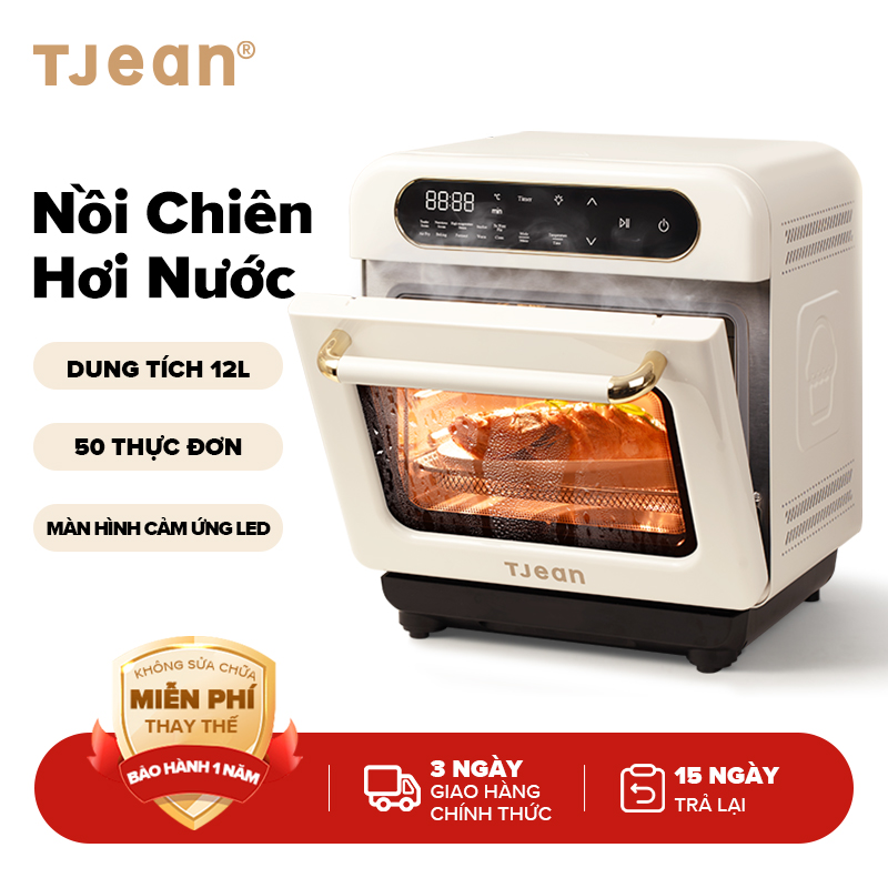 TJean Nồi chiên hơi nước không dầu 12L steam oven lò nướng Nồi Hấp Điện đa chế độ nấu cài sẵn