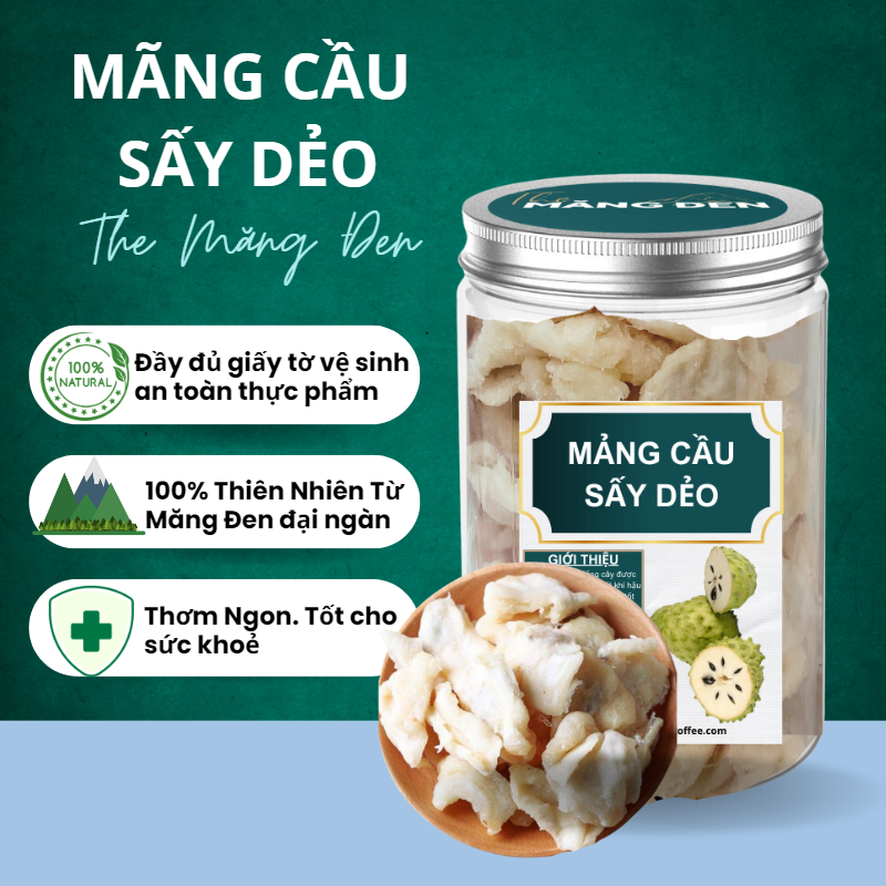 Mãng cầu sấy dẻo không đường 250g đặc sản măng đen kon tum