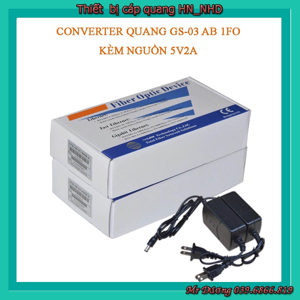 1 cặp converter quang 1000 1 sợi quang netlink htb gs03 ab