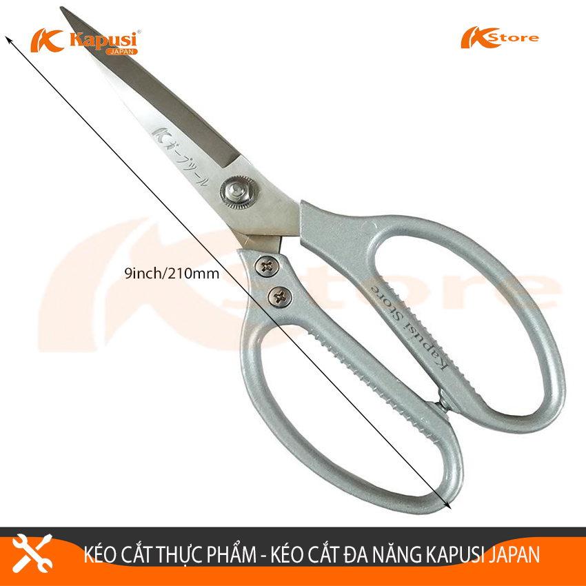Kéo Cắt Đa Năng Kapusi Japan K-0861 9inch/210mm, Kéo Cắt Gà Nhật Bản, Hàng Cao Cấp Nội Địa Bảo Hành 6 Tháng
